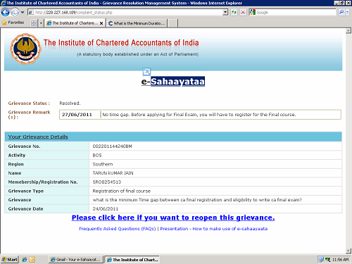 e-Sahaayataa Grievance No. 002201144240BM 